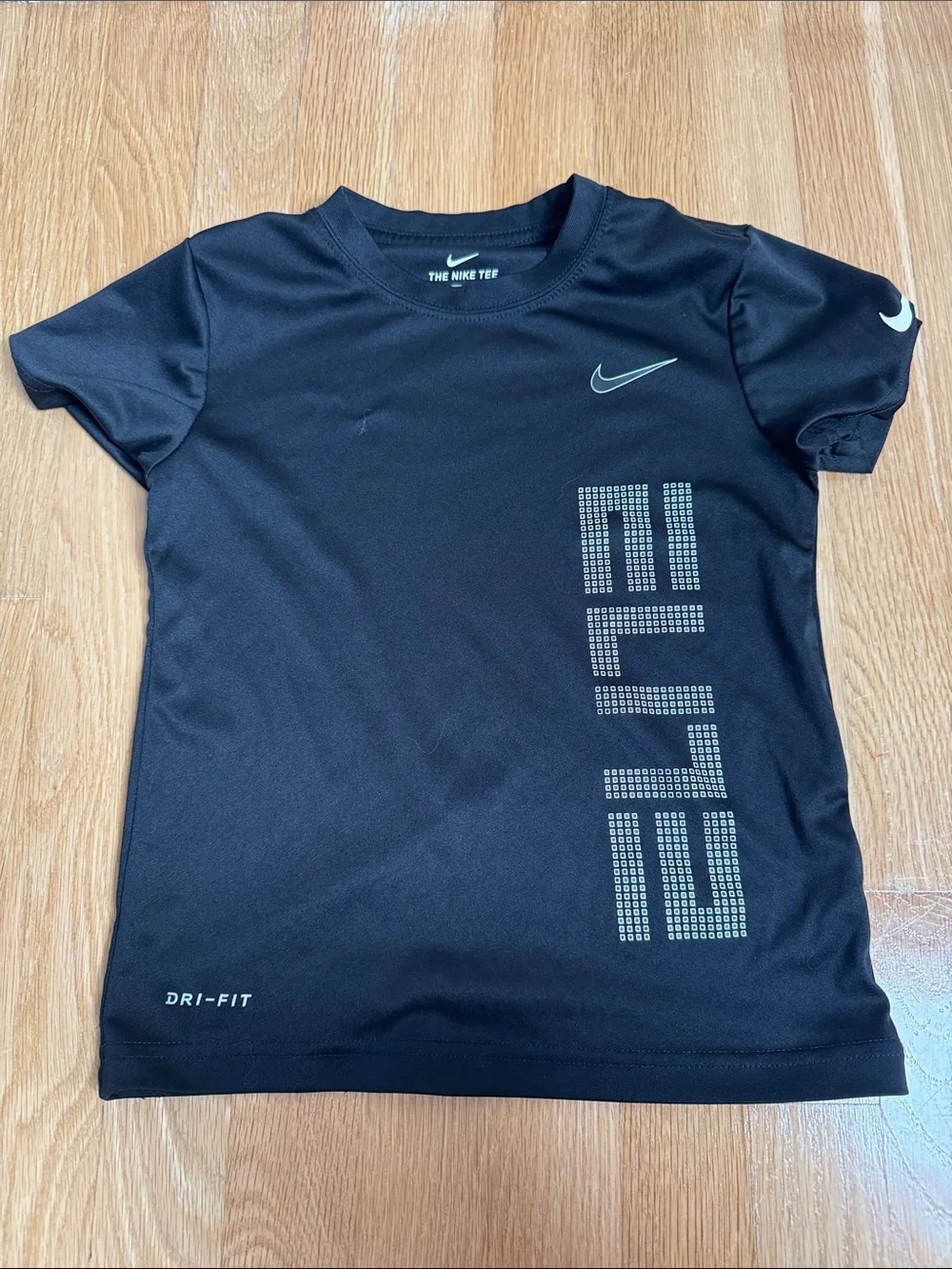 Nike Black Short Sleeve Dri-FIT Tee with Vertical Logo